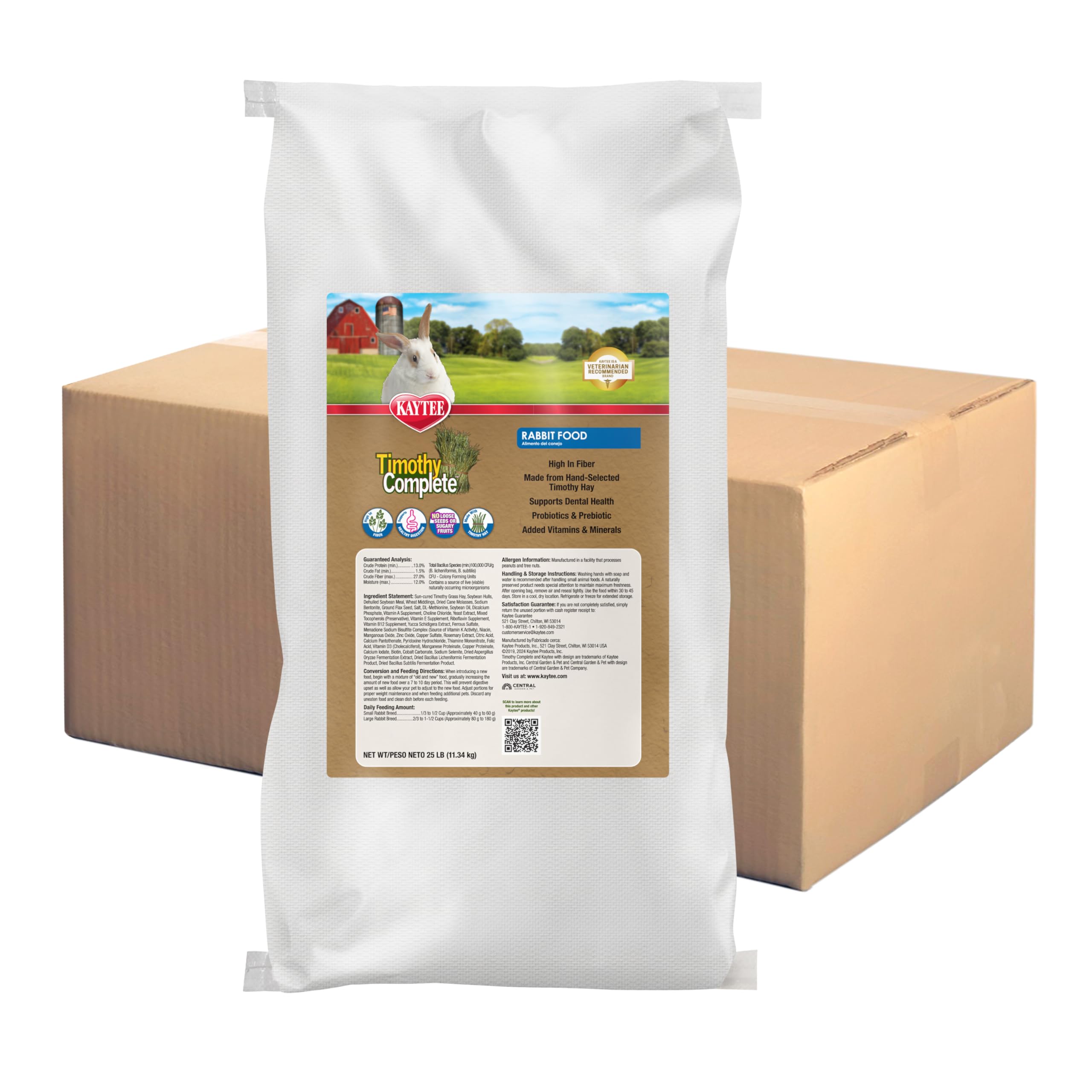 Kaytee Timothy Complete Rabbit Food 25 Pounds