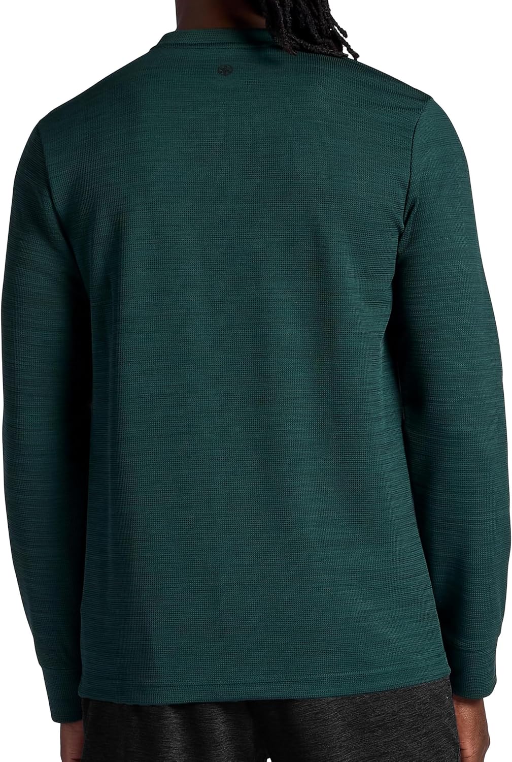 Gaiam Mens Cozy & Cool Henley Shirt, Standard Fit, Stretch Midweight Micro Waffle Jacquard Material - Image 2