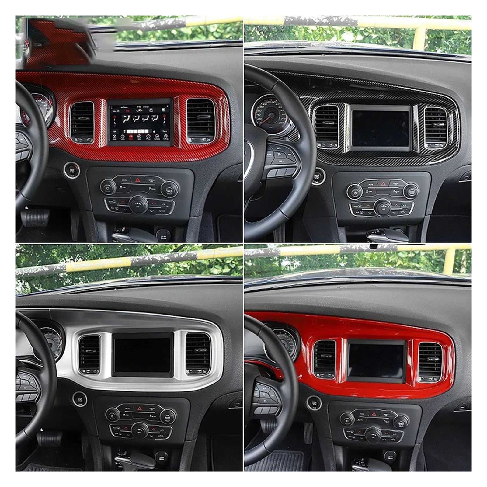 Pegatinas decorativas for el panel de instrumentos del tablero de instrumentos del control central del automóvil ABS compatibles con Dodge 2015 en adelante, accesorios for el interior del auto