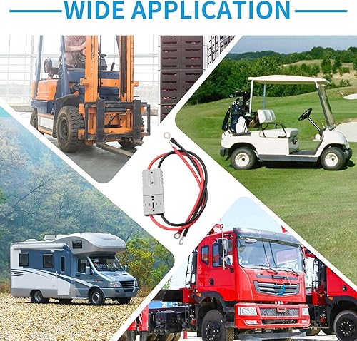 Miniatura 6 de Cable de conexión rápida de batería de 35 amperios 10AWG de 1.12 pies de desconexión rápida - Kit de enchufe de carga de 12 V resistente para