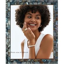 MOP Blue Mother of Pearl Picture Frame Handcrafted 8x10 1-Piece