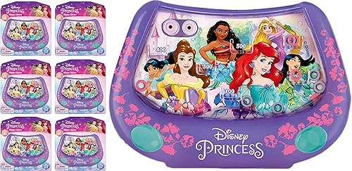 JA-RU Disney Princess - Juego de agua portátil para niños (6 juegos acuáticos), lanzamiento de anillos de agua y arcada de baloncesto acuático.
