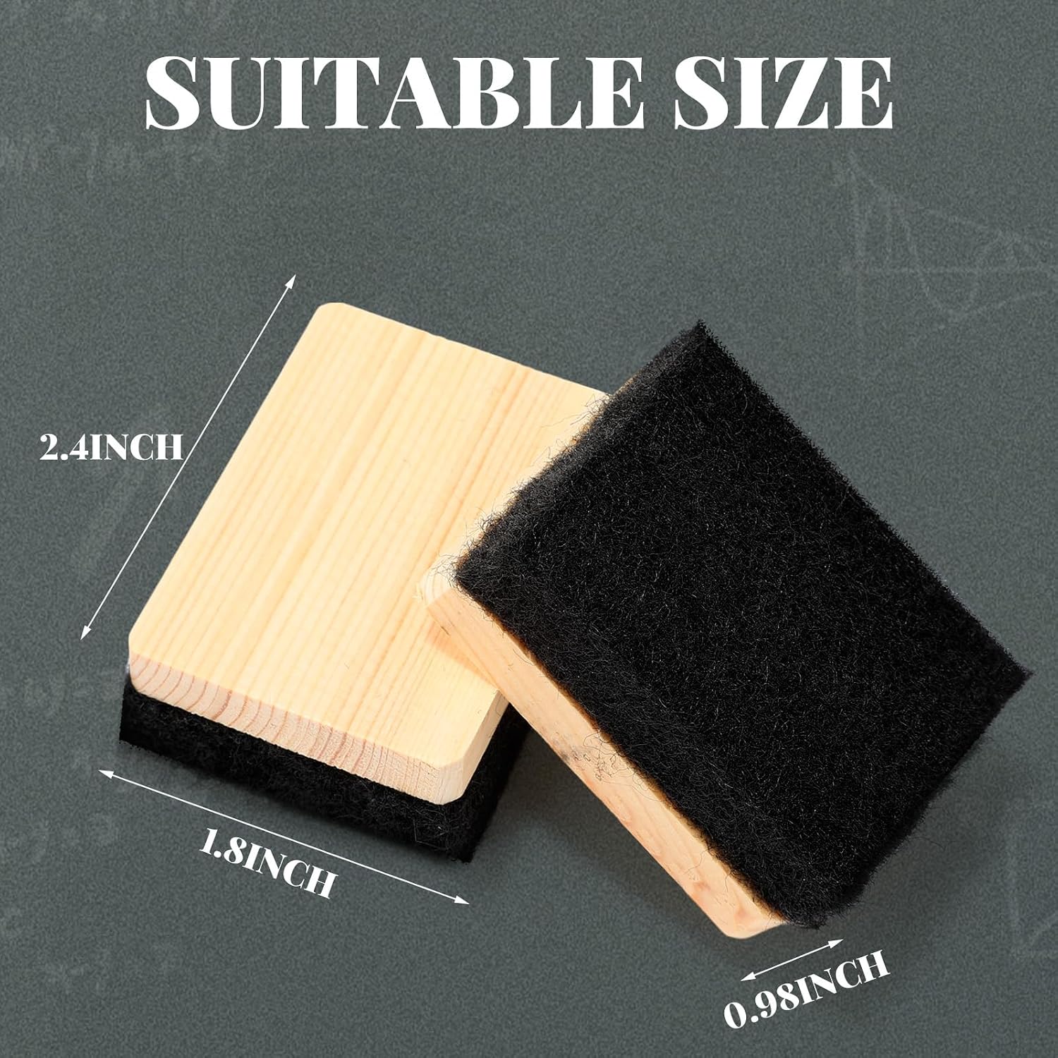 36 Pcs Mini Chalkboard Eraser for Kids Chalkboard Eraser Small Felt Wood Blackboard Cleaner Duster for DIY Students Teachers Office School Supply Gift