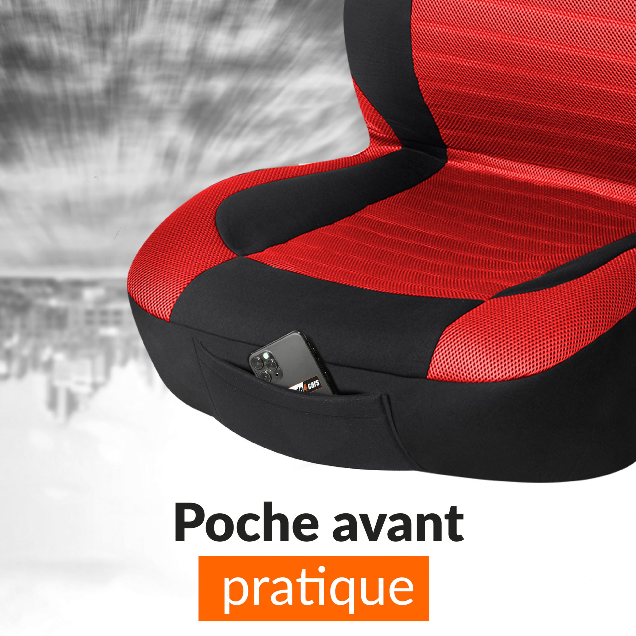 Housse De Siège Auto Universelle Noire - Lot 2 Places Avant (132x56 Cm) - En Polyester, Lavable, Protection Anti-usure