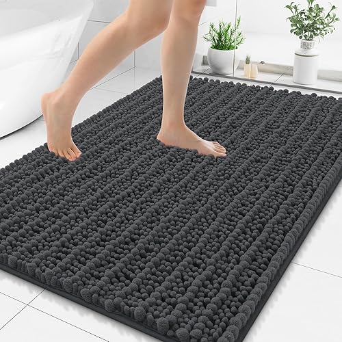 Miniatura 257 de Smiry Alfombras de Baño 24 x 16 pulgadas, Tapetes de Baño de Chenilla Extra Suaves y Absorbentes, Respaldo de Goma Antideslizante, Lavable a Azul