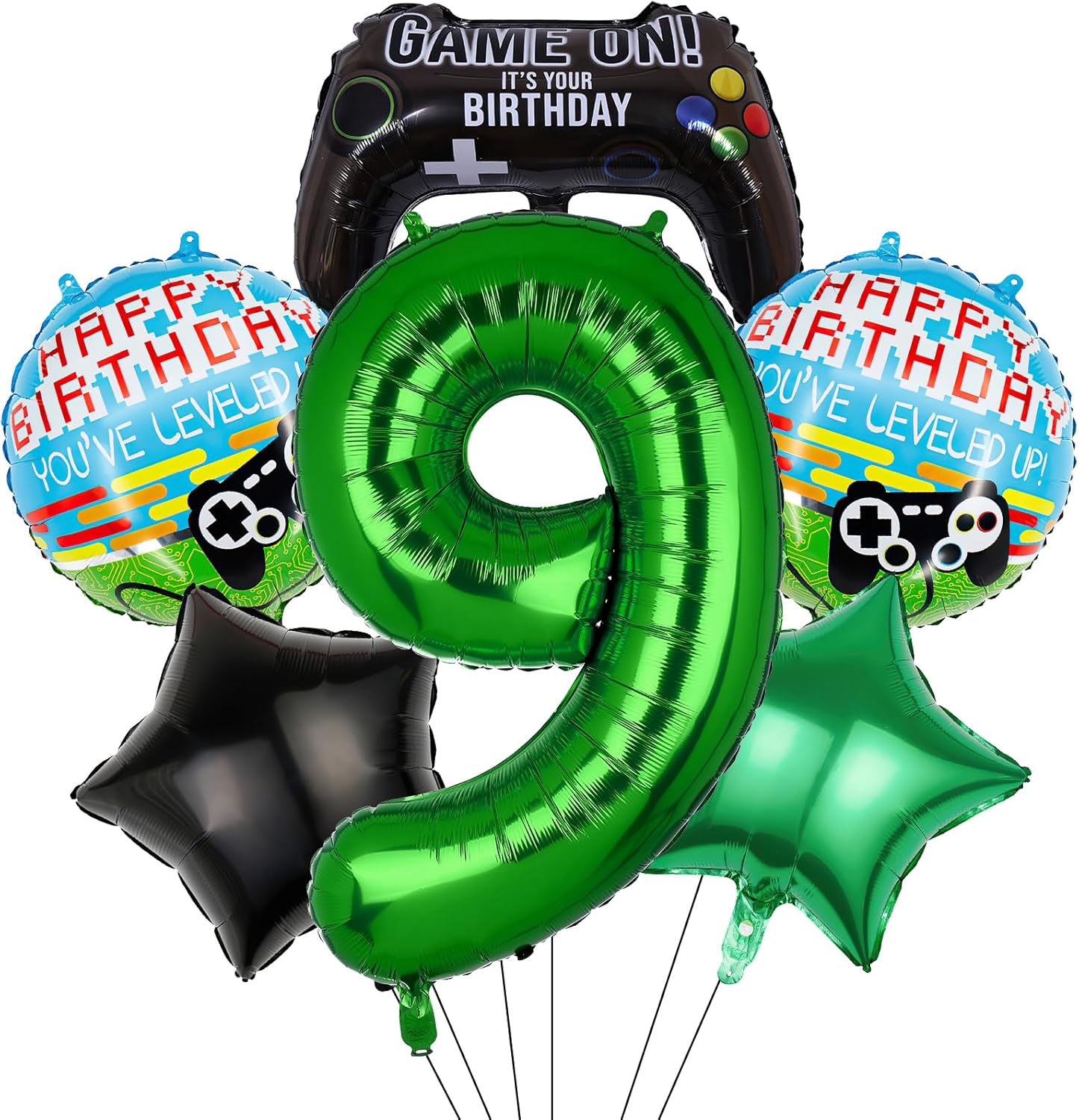 6Pcs Video Game Balloons, Video Game Controller Birthday