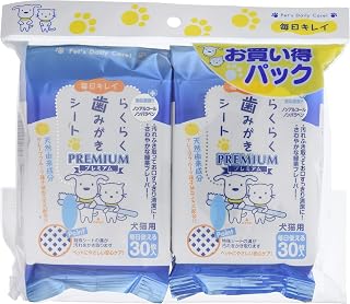スーパーキャット (Super Cat) らくらく歯みがきシート プレミアム 30枚入×2個パック
