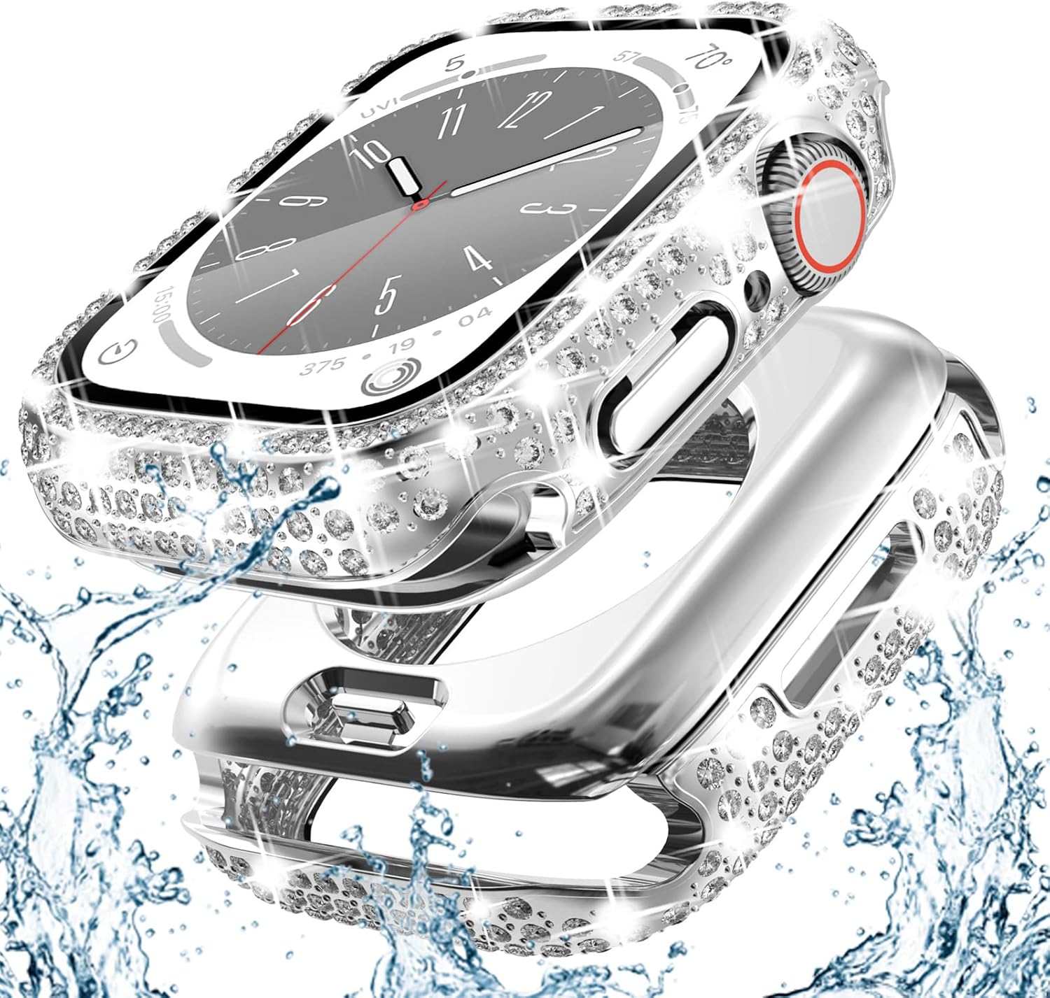 Surace 2 in 1 Waterproof Bling Case for Apple Watch 40mm
