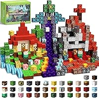 Intoypad 300PCS 0.8in Magnetic Blocks for Kids 3-10 - STEM Building Toys, Forest Lava Portal Cubes, Creative Magnet Tiles Birthday Gifts