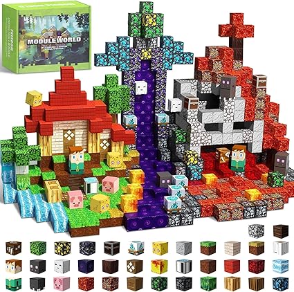 300PCS Magnetic Blocks for Kids, 0.8in Magnetic Building Block Toys for Boys Girls Age 3 4 5 6 7 8 9 10 Magnet Cubes Game Magnetic Tiles STEM Toys Christmas Birthday Gifts for Kids Toddlers