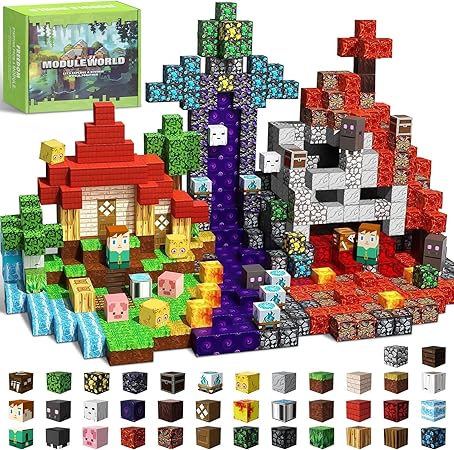 300PCS Magnetic Blocks for Kids, 0.8in Magnetic Building Block Toys for Boys Girls Age 3 4 5 6 7 8 9 10 Magnet Cubes Game Magnetic Tiles STEM Toys Christmas Birthday Gifts for Kids Toddlers