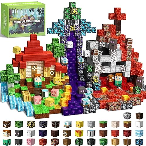 Intoypad 300PCS Magnetic Blocks for Kids, 0.8in Magnetic Building Block Toys for Boys Girls Age 3 4 5 6 7 8 9 10 Magnet Cubes Game Magnetic Tiles STEM Toys Christmas Birthday Gifts for Kids Toddlers
