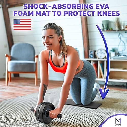 Miniatura 5 de Rueda de rodillo abdominal, máquina de entrenamiento de abdominales, perfecta para entrenamiento de fuerza abdominal y núcleo, ruedas de ejercicio