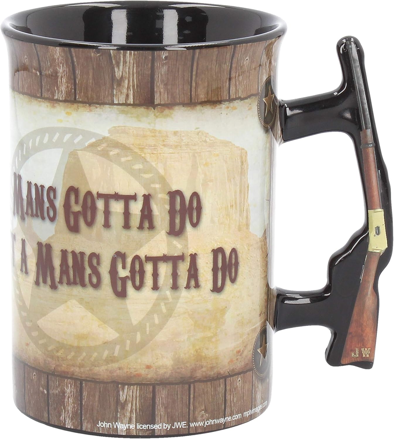 Nemesis Now C3624J7 John Wayne A Mans Gotta Do Mug 13cm Brown, 16cm