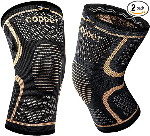 Copper Knee Braces for Men and Women (2 pack) -Knee Supports Copper Compression Knee Sleeve for Knee Pain, Arthritis, Running,Sports and Recovery Support (2X-Large)
