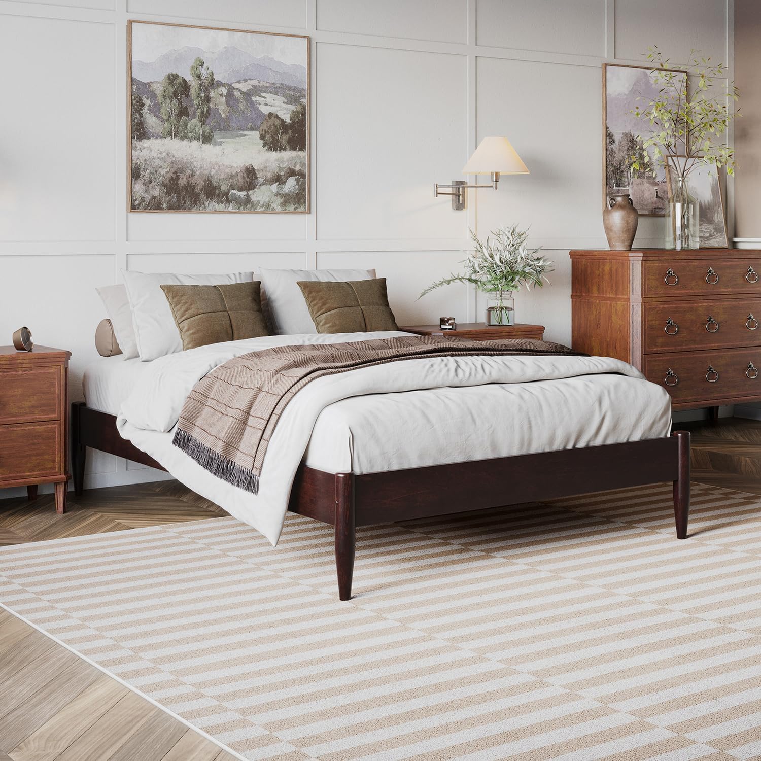 HomeStock 14" Full Basic Platform Bed Frame in Espresso