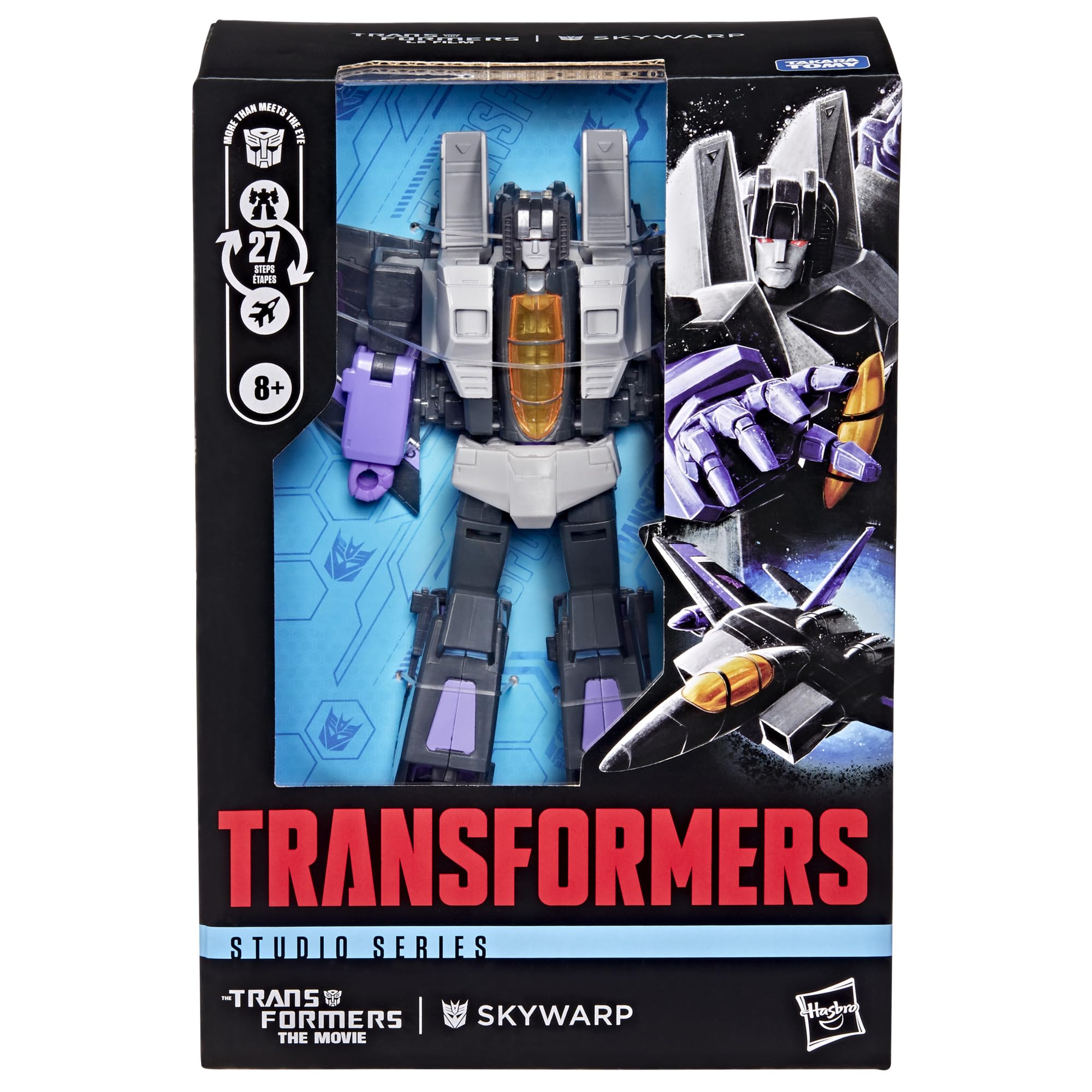 Skywarp z kolekcji Transformers Studio Series z filmu "The Transformers: The Movie", 16,5-centymetrowa przekształcająca się figurka klasy Voyager, zabawkowe roboty dla dzieci w wieku od 8 lat