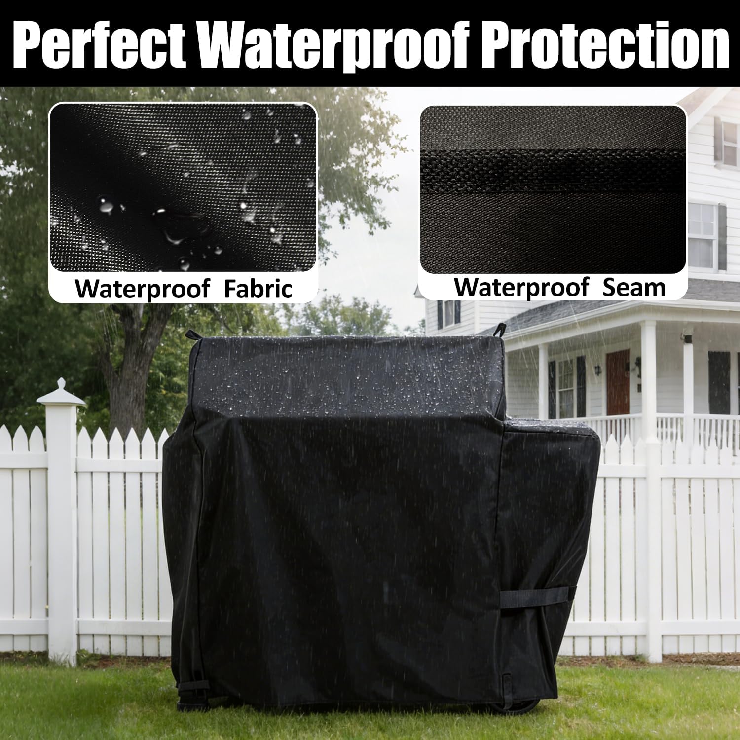 Grill Cover for Weber Searwood XL 600 Pellet Grill, 3400146 Cover for Weber Searwood XL 600, Full-Length 600D Heavy Duty Waterproof BBQ Aceessories
