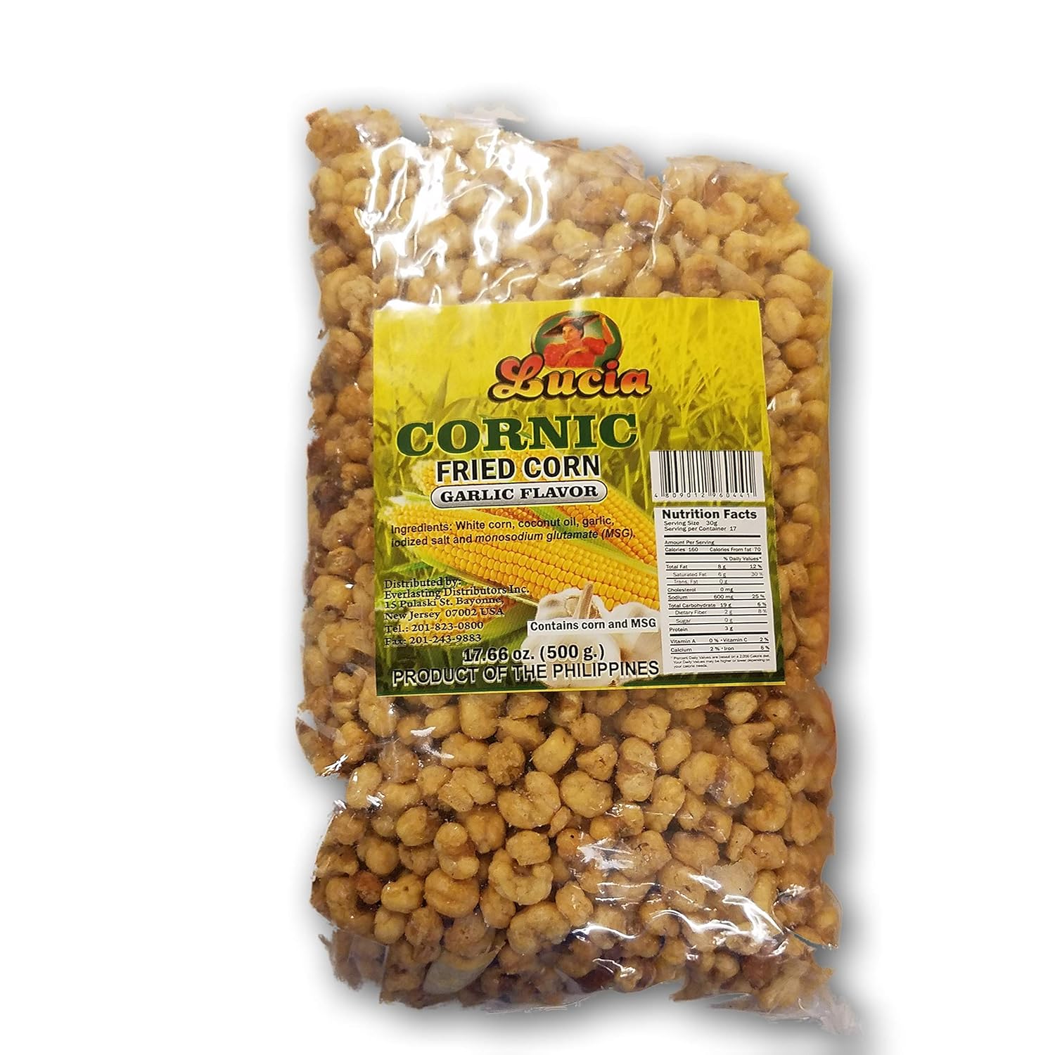 Lucia Cornic Fried Corn Garlic Flavor Pack of Two 17.66 Oz a Pack