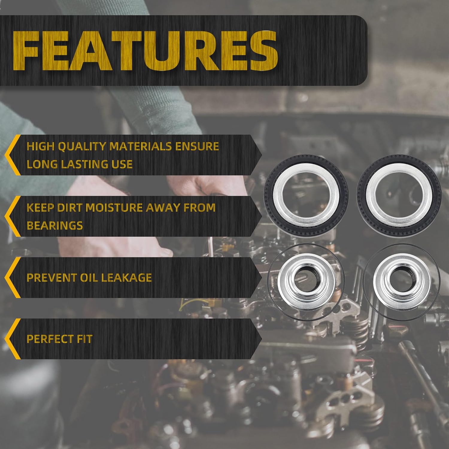 Dasbecan Front Axle Vacuum Knuckle Seal & Hub O-Ring & Dust Seals Kit Compatible With 2005-2019 Ford F250 F350 F450 F550 Super Duty Dana Super 60 Replaces#2017426 2014835 54983