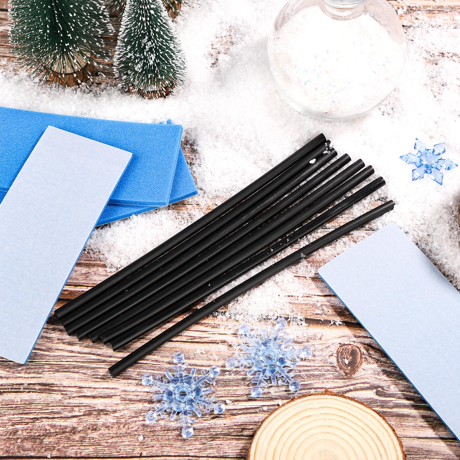Kit de Ptex Snowboard Repair 8pcs, Outils pour Entretien de Ski P-Tex 6mm avec Papier de Verre 4 Structures Noir