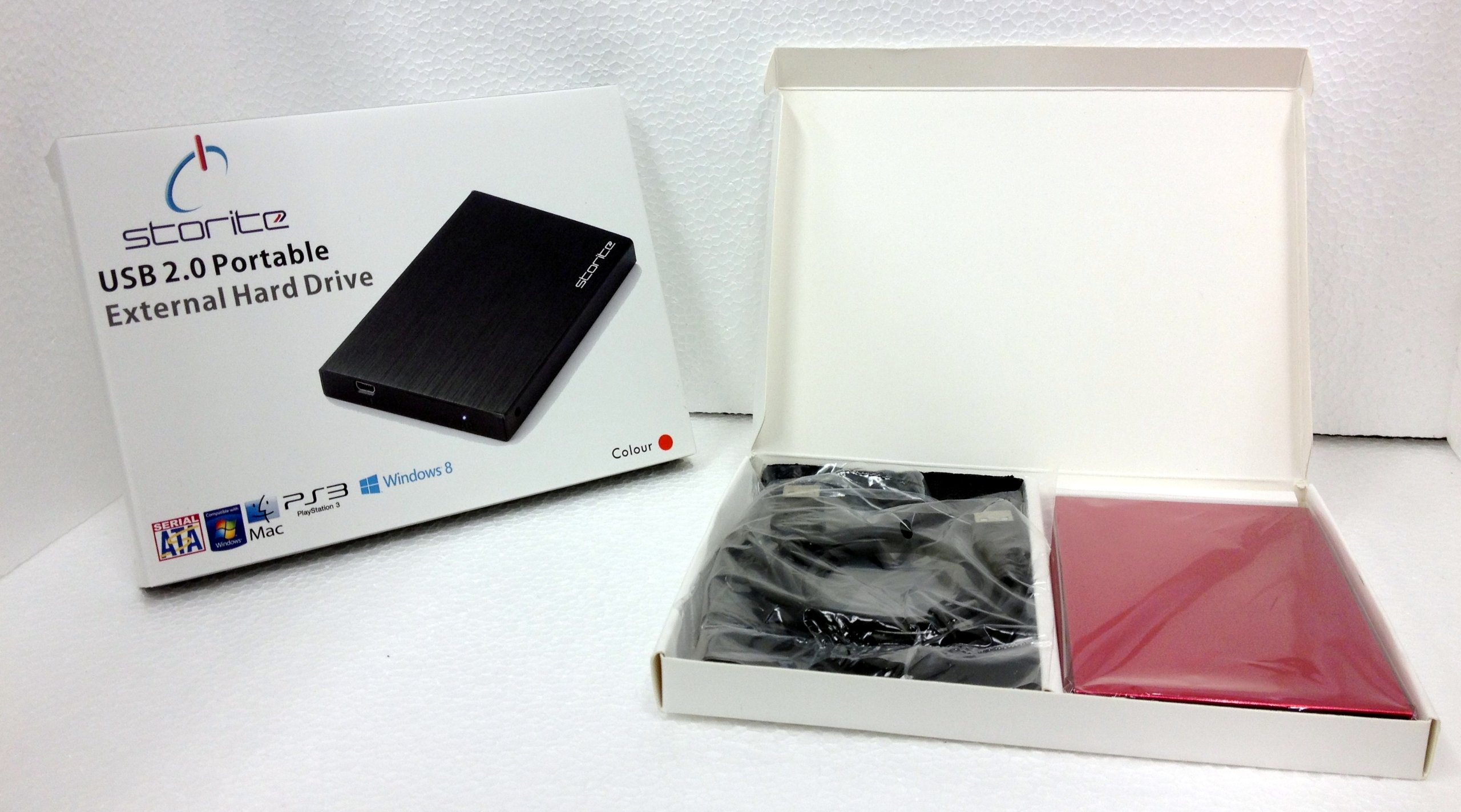 Storite 500GB 500 GB 2.5 inch USB 2.0 FAT32 Portable External Hard Drive - Red