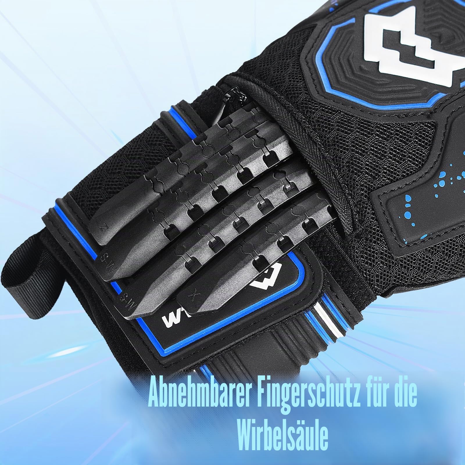 WVVOU Torwarthandschuhe Kinder und Herren Größe 6-9 Schwarz, Abnehmbarer Fingersave, 4+3 mm Latex, rutschfest, Fußball-Training und Spielbetrieb, Atmungsaktives Netz