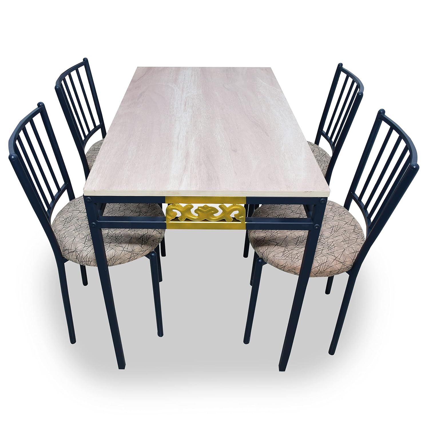 ANISHWAR Engendered Wood Top Dining Table with 4 Cushioned Chairs 4