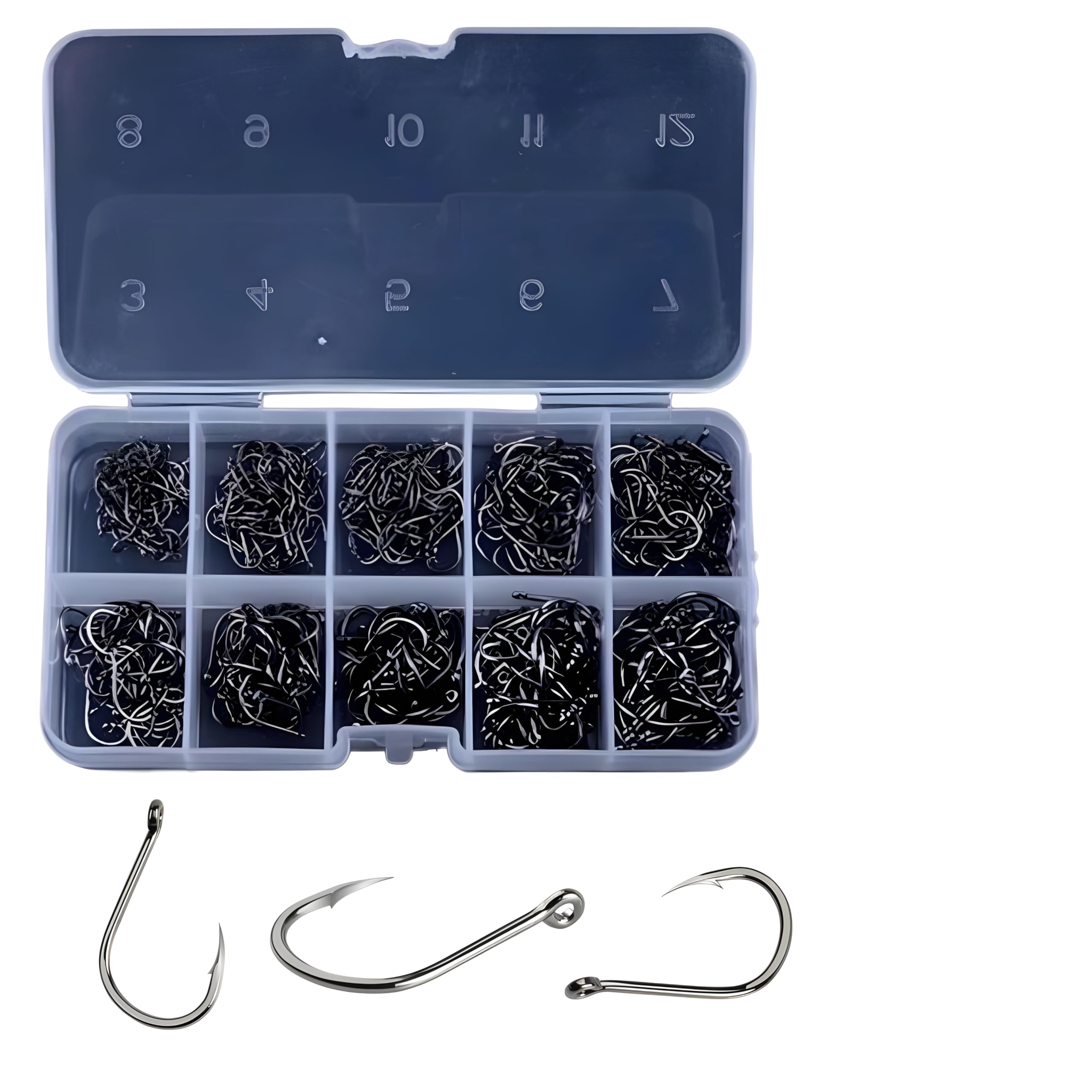 Vinaykart 500Pcs Fishing Hooks 3#-12# Carp Single Fish Hook Set Fly Fishing Accessories Jig Sea Hooks