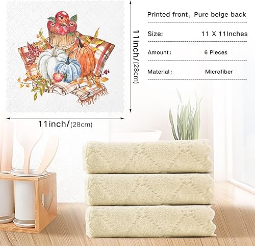 Miniatura 3 de Toallas de cocina de otoño y otoño, muy absorbentes, trapos de cocina de primera calidad para cocina, paños de limpieza reutilizables de secado