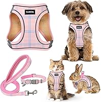 Vista 1 de GAMUDA Juego de collar y correa para perro pequeño, sin estrangulamiento, sin tirones, de malla suave, chaleco ajustable para perro, arneses a