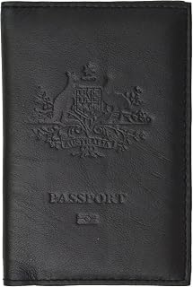 Australia Passport Cover Genuine Leather Passport Wallet for Travel with Embossed logo