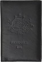 MARSHAL Australia Passport Cover Genuine Leather Passport Wallet for Travel with Embossed logo