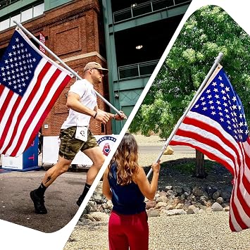 COCONUT 5FT Stainless Steel Tangle Free Flag Pole, for 3x5 American Flag, House Porch Residential Commercial Use, White (Bracket Not Included)