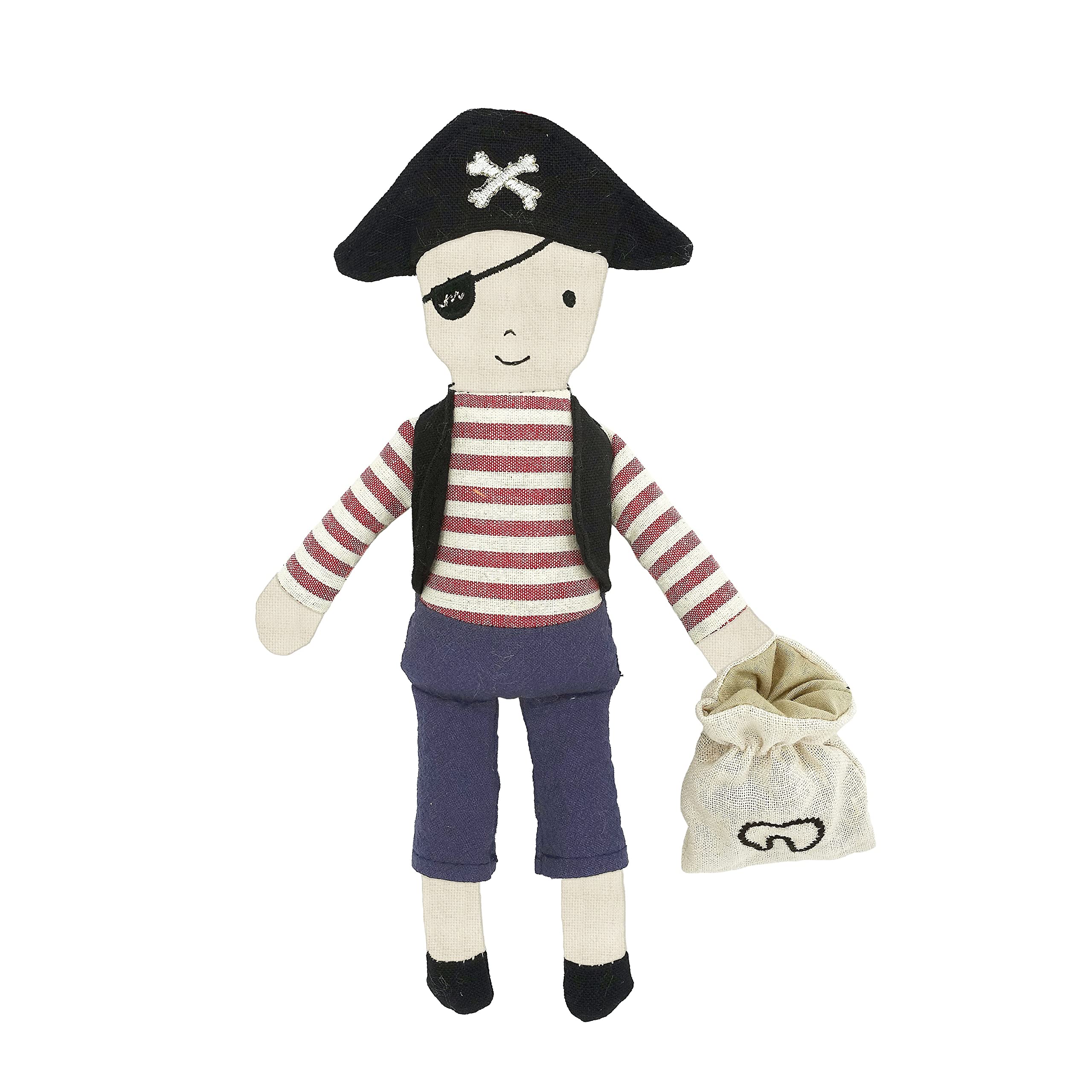 MON AMI Tooth Mate Pirate Fairy Doll with Tooth Bag – 10-Inch Plush Pirate Doll | Tooth Fairy Keepsake for Boys & Girls for Kids of All Ages
