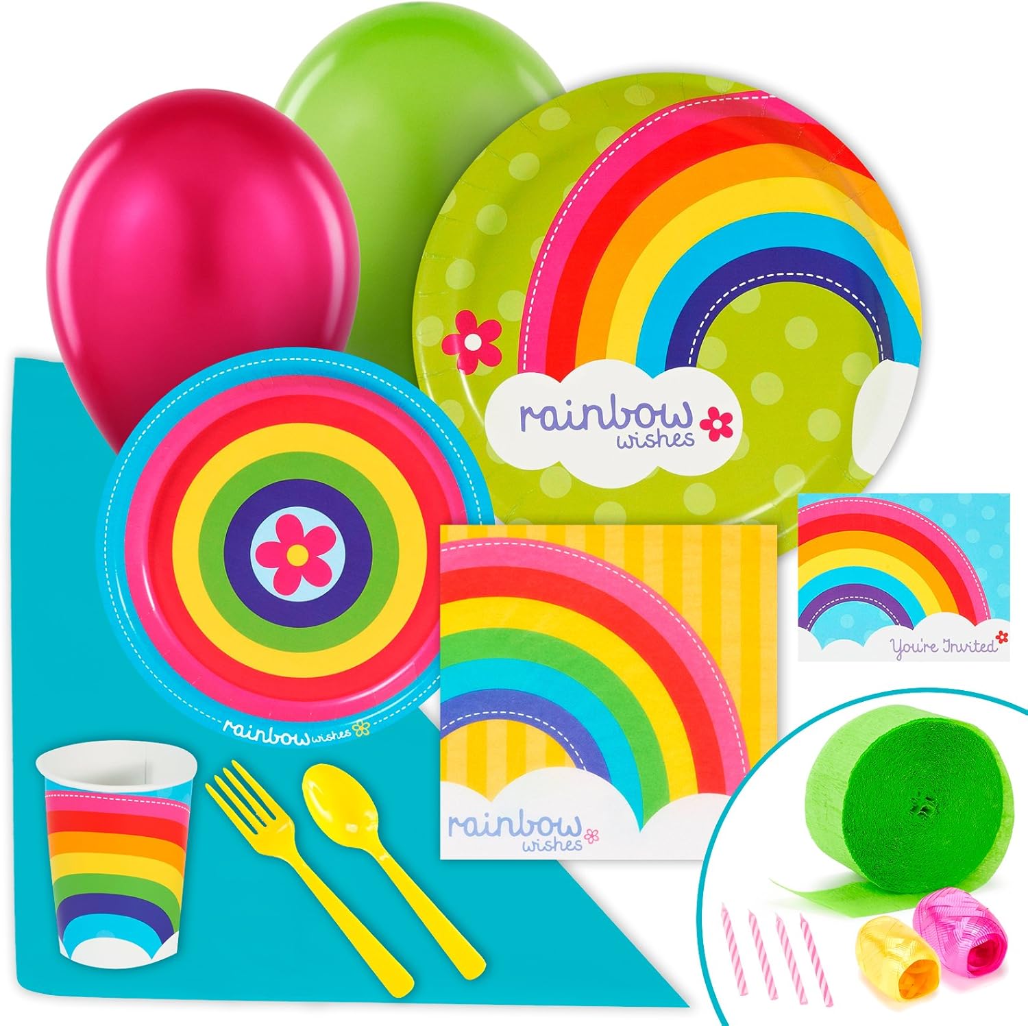 BirthdayExpress Rainbow Wishes Party Supplies Value Party