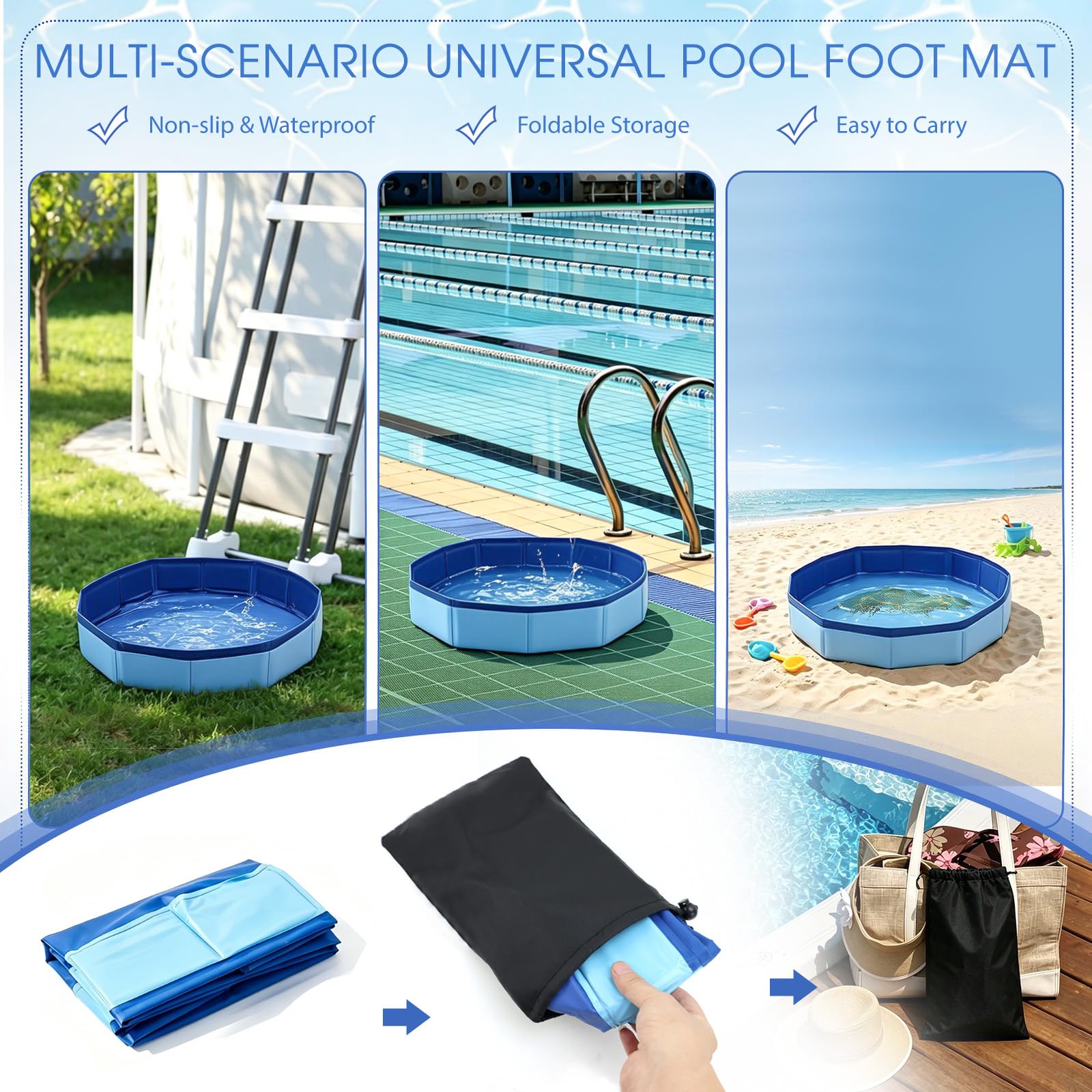 Pool Fußbadewanne Faltbar Fusswanne für Pool Fußbecken Poolwanne Tragbare Pool-Fußbad für Pools Home Spa Schwimmbecken