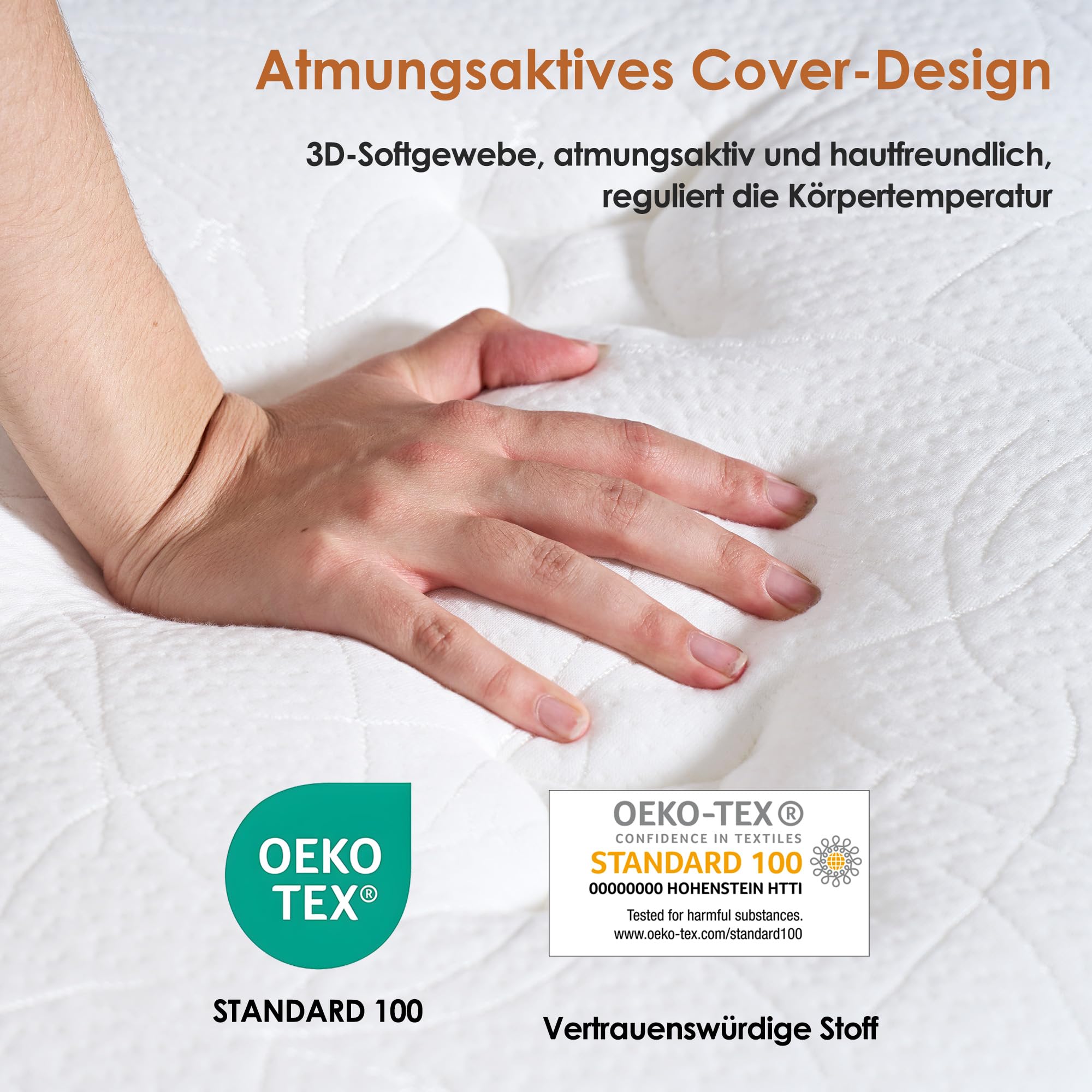 Matratze, Einzelmatratze, Taschenfederkernmatratze, atmungsaktiver Strickstoff, Memory-Schaum, einzelne Taschenfedern, H3 mittlere Festigkeit,Kantenstütze, 140 * 200 * 20cm | atmungsaktiver Strickstoff, Memory-Schaum, einzelne Taschenfedern, H3 mittlere F