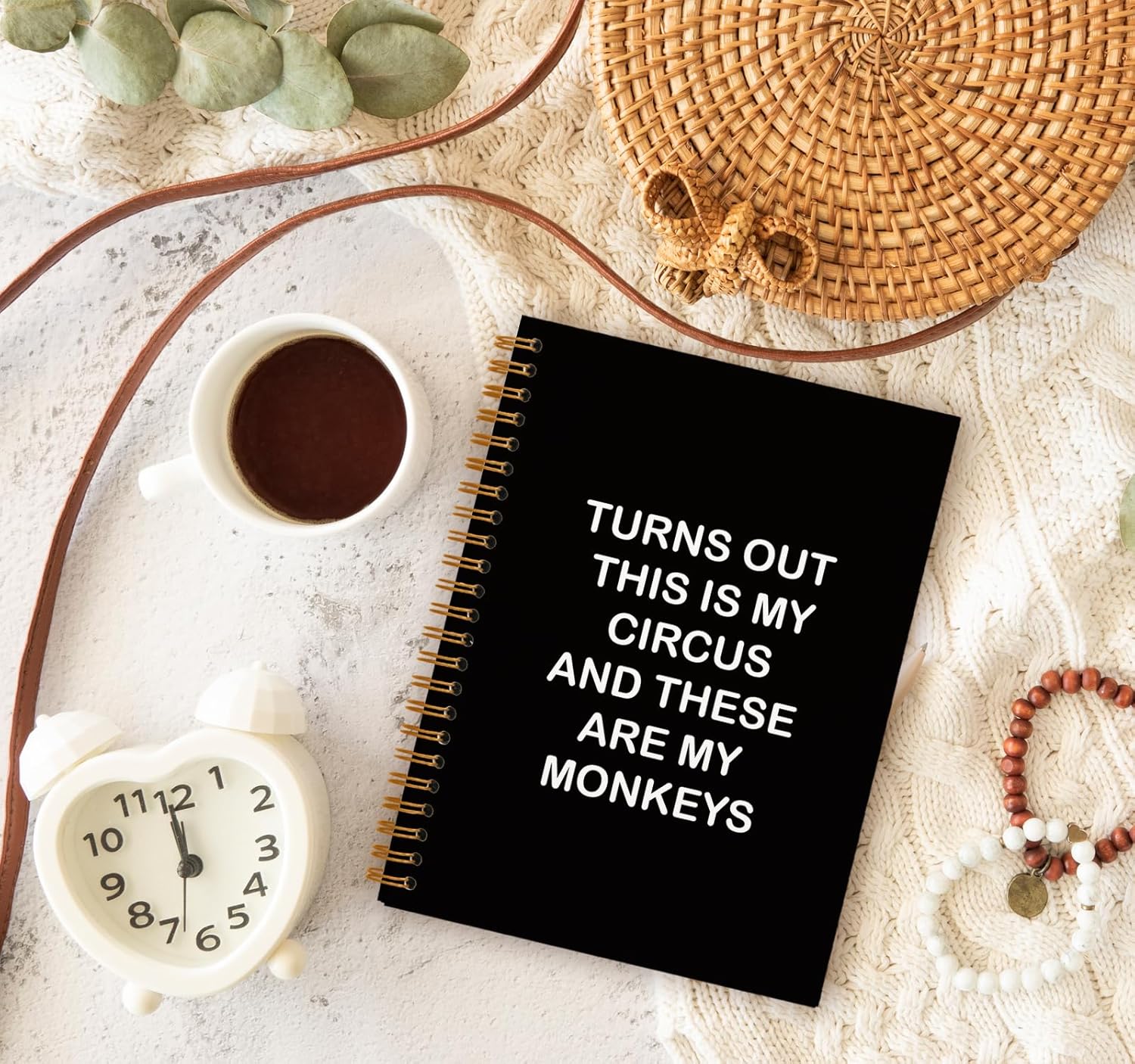 OXW Funny Office Gifts Notebook Journal, Gag Fun Gifts for Coworker Boss Colleague Employee Adults Friends Women Men, This Is My Circus These Are My Monkeys, Snarky Gift, Spiral Notebook 5.5 x 8.3 - Image 3