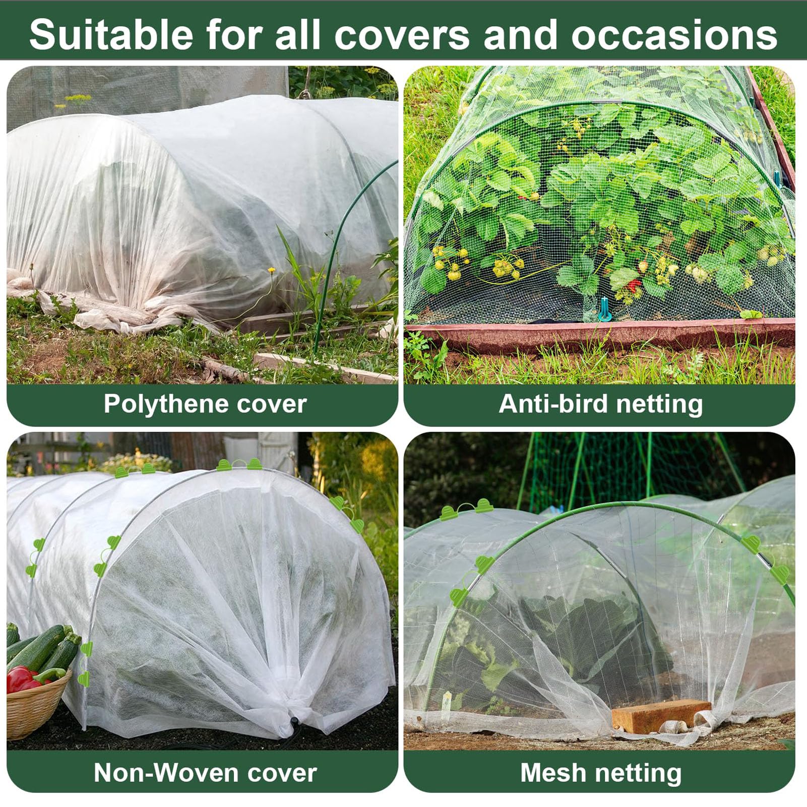 Pflanztunnel Bögen - 36 PCS Folientunnel für Hochbeet I Gewächshausbogen mit 6mm Kunststoff Umwickelt I DIY Gewächshausreifen Frühbeet Tunnel für Garten Zeile Abdeckung Pflanzen Obst Gemüse