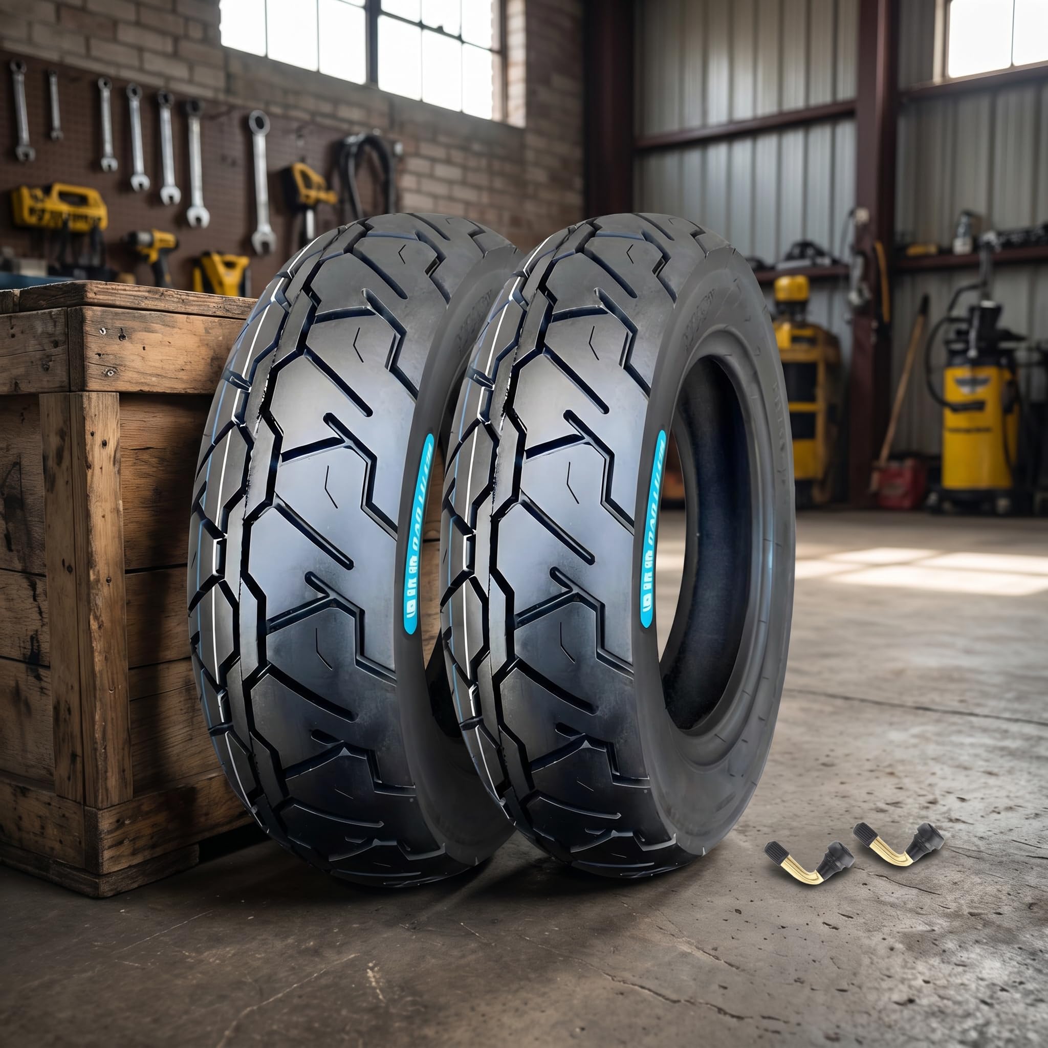 110/80-10 Opona Motocyklowa Bezdętkowa Niski Opór Toczenia, 110/80/10 4PR Indyks Obciążenia 51L, 110 80 10 Trwała Opona 10 Cali do Skutera Przednie Tylne Koło(2pcs)