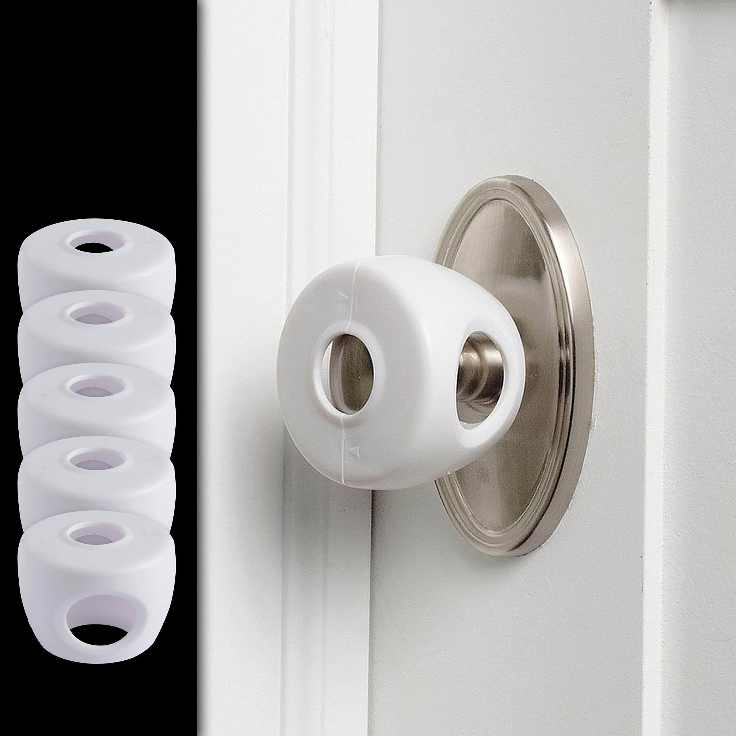 Door knob Baby Safety Cover - 5 Pack - Deter Little Kids from Opening Doors with A Child Proof Door Handle Lock - Driddle
