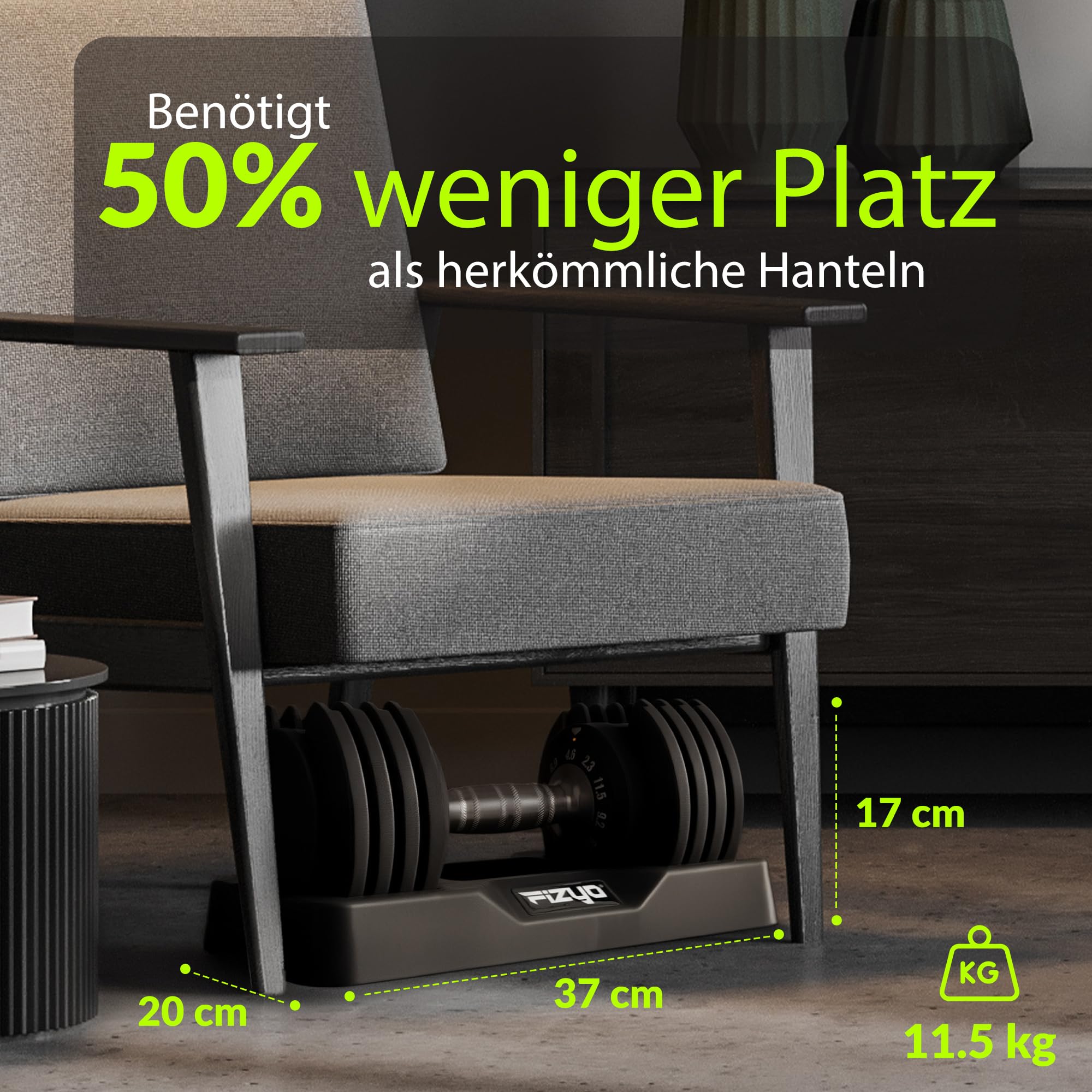 FIZYO Verstellbare Hantel, Hantelset, Kurzhantel Set für Home Gym