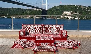 Ethnic Sofa, Living Room Sofa, Arabic Jalsa, Moroccan Sofas, Sectional Sofas, Sofa Slipcovers, Patio Sofa (Sofa Full Set, 8'' Thickness (20 cm))
