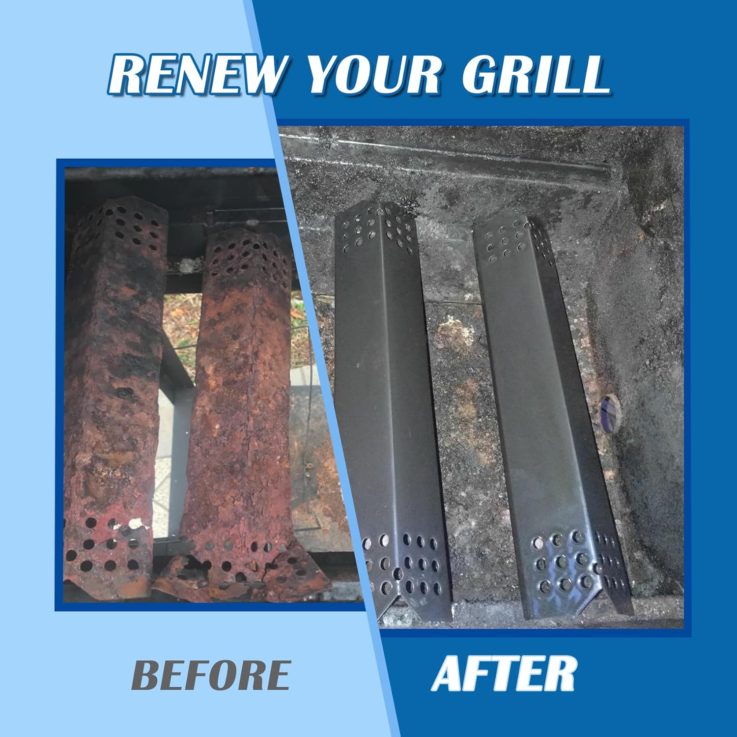 SafBbcue Grill Parts Kit for Home Depot Nexgrill 4 burner 720-0830H 720-0830A 720-0783E 720-0783C Replacement Parts for Expert Grill 720-0789H Heat Plates & Cast Iron Cooking Grates for Nexgrill Parts