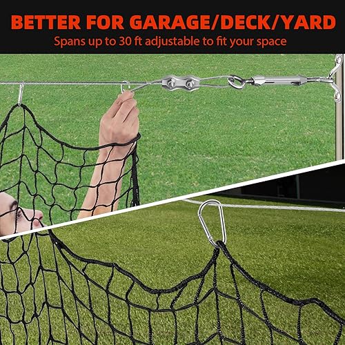 Miniatura 4 de Sport Net Baseball Nets,Over 22 Sizes from 10 to 50 feet Baseball Softball Backstop Nets with 33 feet Nylon Rope 0r Steel Hanging Kit, Heavy Duty