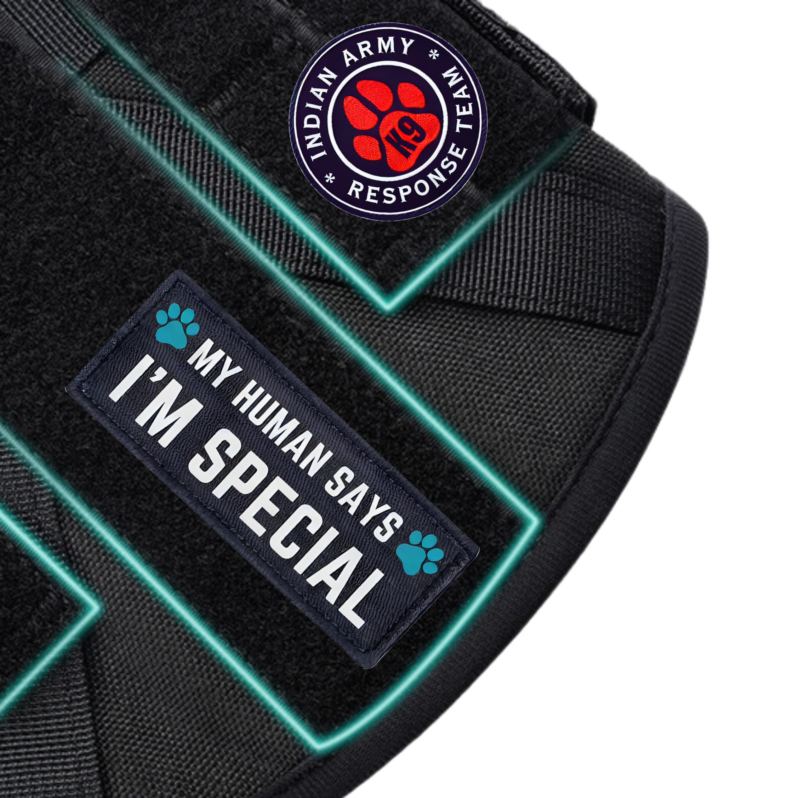 PET PEPPER Dog Harness Velcro Patches - Set of 2 Removable Embroidered Patches || My Human Says Im Special & Indian Army Response Team || Fit for Tactical Dog Vests || Hoop & Loop Design (B0D7FMRB41) Amazon Price History, Amazon Price Tracker