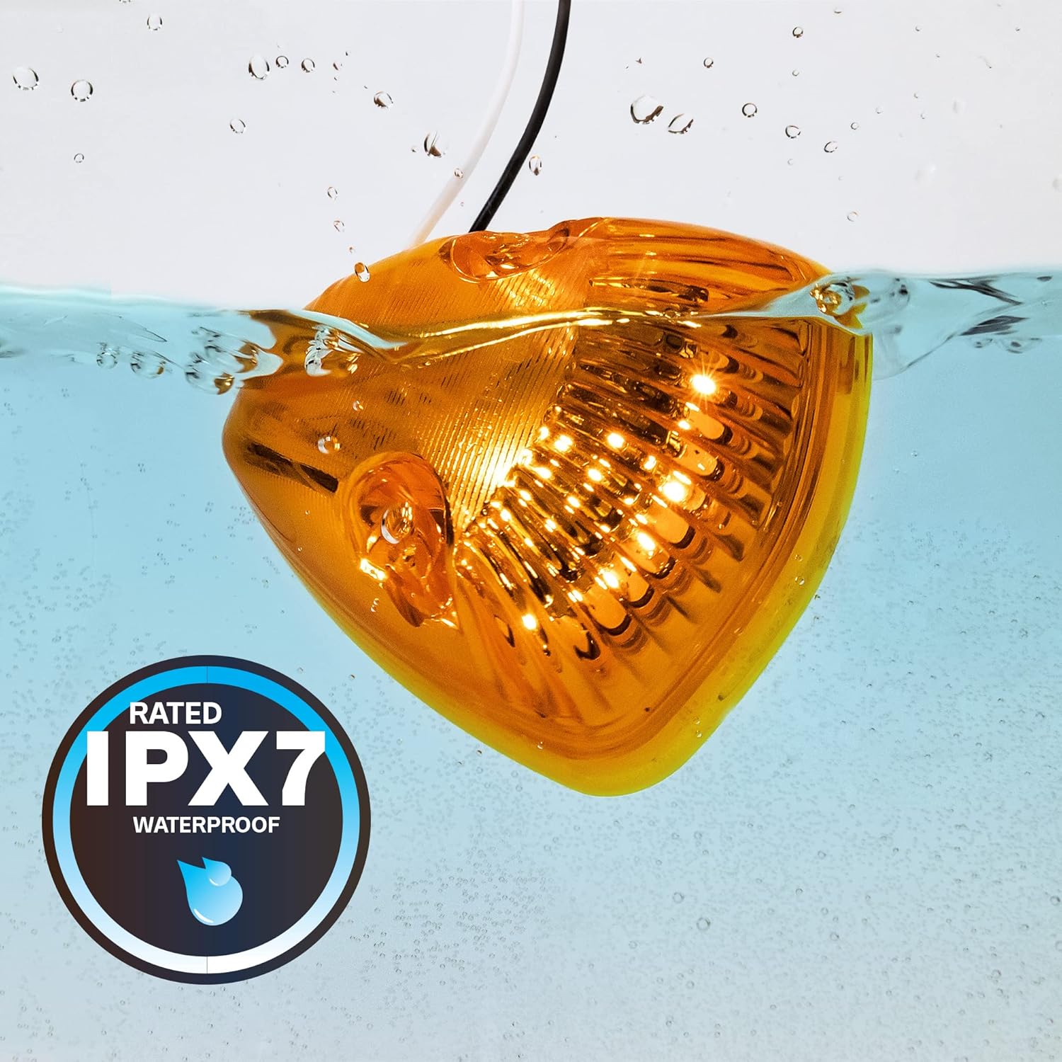 TRUE MODS Amber Teardrop Cab Marker Light Kit [DOT FMVSS 108] [SAE P2] [Universal Fit] [Reflector Lens] [94-98 Dodge Ram Direct Replacement] Lamp for Ford Van Super Duty F150 F250 F350 Chevy Truck