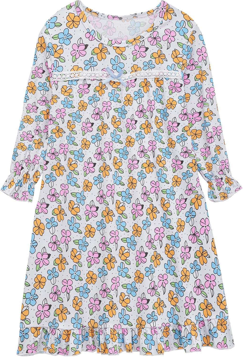 Old Lady Costume for Girls 100 Days of School Costume Grandma Granny Nightgown for Kids,8 Multicolor - Image 2