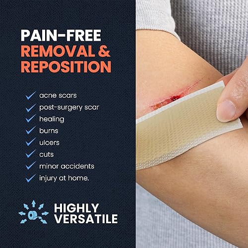 Miniatura 4 de Medpride - Rollo de cinta de gel de silicona fácil de desgarrar 15 x 16 yardas apósito de grado médico vendaje pegajoso a prueba de agua  ducha sin